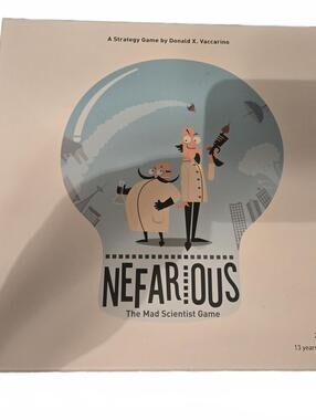 Nefarious: The Mad Scientist Board Game (USAopoly 2015) 100% Complete